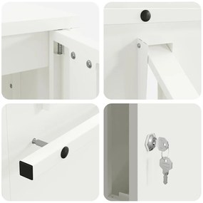 postaláda Fehér 30 x 23 x 55 cm Acél