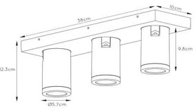 Lucide 09930/15/30 - LED Dimmelhető spotlámpa TAYLOR 3xGU10/5W/230V IP44