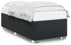 fekete műbőr ágykeret 90x200 cm