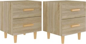 vidaXL 2 db sonoma-tölgy színű éjjeliszekrény 40 x 35 x 47,5 cm