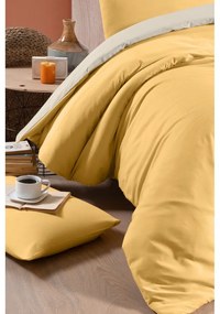 Sárga-krémszínű kétszemélyes-hosszabbított pamut ágyneműhuzat lepedővel 200x220 cm – Mila Home