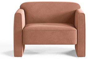 Rózsaszín bársony fotel Abby – Micadoni