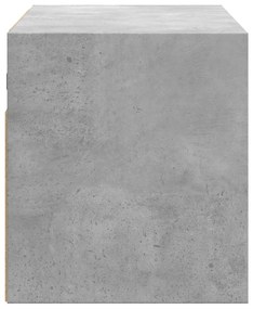 betonszürke falra szerelhető TV-szekrény LED-del 80x31x35 cm