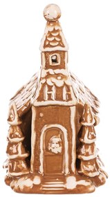 Gyertyatartó mézeskalács templom, kerámia, 16 cm