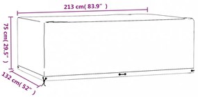 2 db téglalap alakú kerti bútorhuzat 12 fűzőlyukkal 213x132x75