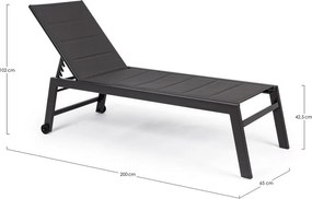 Antracitszürke fém kerti napozóágy Hilde – Bizzotto