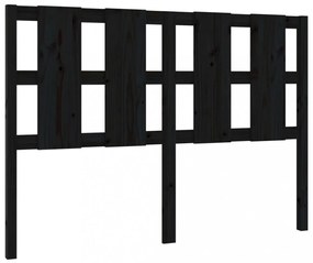 fekete tömör fenyőfa ágyfejtámla 145,5 x 4 x 100 cm