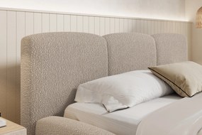 Marios kárpitozott ágy 160x200 cm, ágyneműtartós - bézs buklészövet Quelle 03