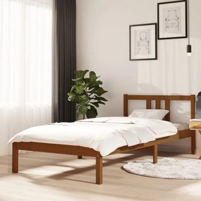mézbarna tömör fa ágykeret 90 x 200 cm