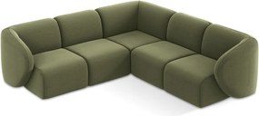 Zöld bársony sarokkanapé Lani – Makamii