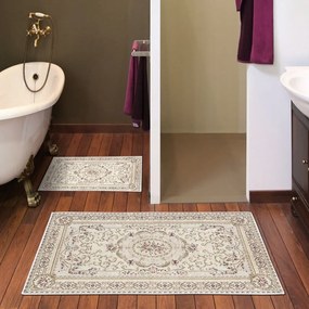 Barna-bézs fürdőszobai kilépő szett 2 db-os 60x100 cm – Foutastic