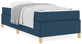 Boxrugós ágy matracmal Kék és Fehér 90 x 190 cm szövet