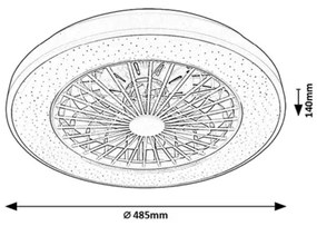 Rabalux 71332 - LED dimm. mennyezeti lámpa ventilátorral DALFON 48W/230V 3000-65