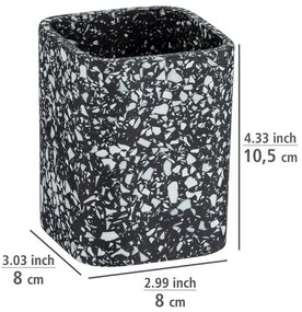 Terrazzo fekete fogkefetartó pohár - Wenko