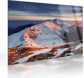 Üveg kép - Téli hegyi panoráma II. (70x50 cm)