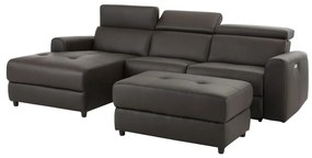 Sötétbarna bőrutánzat sarokkanapé (bal oldali) Capena – Støraa