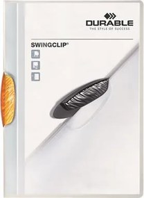 Gyorsfűző, klipes, A4, DURABLE Swingclip® 30, narancs (DB226009)
