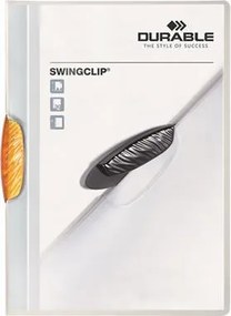Gyorsfűző, klipes, A4, DURABLE Swingclip&amp;reg; 30, narancs (DB226009)