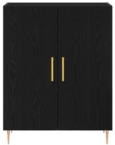 Magas Szekrény Fekete Tölgy 69.5x34x180 cm Laminált Fa