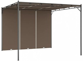 tópszínű kerti pavilon oldalfüggönnyel 3 x 3 x 2,25 m