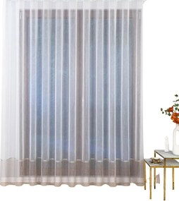 Napellenző függöny 250x275 cm bézs csíkkal – szalaggal Lengyelországban varrva.