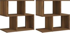 vidaXL 2 db barna tölgy színű szerelt fa éjjeliszekrény 50x30x51,5 cm