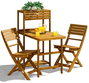 Casaria® Fa összecsukható garnitúra - akác