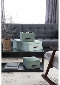 Mentazöld fedeles karton tárolódoboz szett 3 db-os 31x47x15 cm Inge – Bigso Box of Sweden