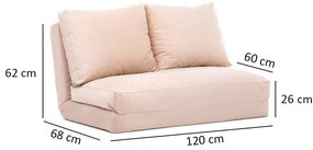 Krémszínű kinyitható kanapé 120 cm Taida – Balcab Home