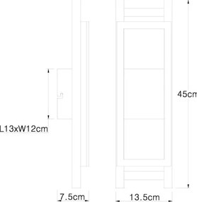 Globo 67266W Fali lámpa fém fekete matt, MDF sötétbarna, műanyag fehér, SzxM: 135x450mm, Mélység: 75mm, tartozék: LED 10W 230V, 1050lm forrás, 400lm kimenet, 3000K