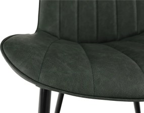 Szék, ekobőr zöld/fekete, HAZAL