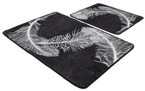 Antracitszürke fürdőszobai kilépő szett 2 db-os 60x100 cm Alisan – Foutastic