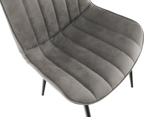 Szék, ekobőr világosszürke/fekete, HAZAL