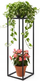 Virágtartó Állvány Loft Fém Álló Polc Virágtartó Állvány Fekete 60CM