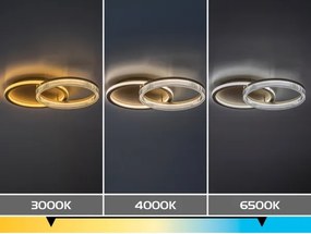 Rabalux 71472 - RIVONA LED fényerőszabályozható mennyezeti lámpa LED/22W/230V 3000–6500K 53,5×35 cm + távirányító