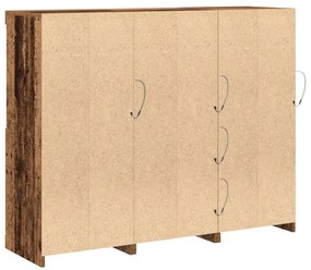 Tálalószekrény LED lámpával Régi fa 123x37x100 cm Szerelt fa