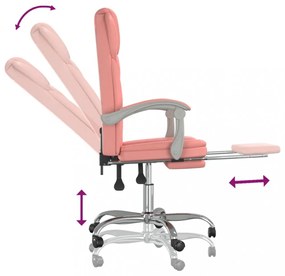rózsaszín műbőr dönthető irodaszék