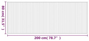 négyszögletű sötétbarna bambusz szőnyeg 80 x 200 cm
