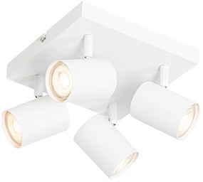 Modern mennyezeti lámpa fehér 4 lámpás állítható szögletes - Jeana