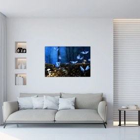 Kék pillangók képe (90x60 cm)