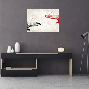Kép - krokodilok (üvegen) (70x50 cm)