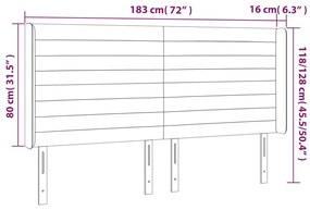 sötétkék bársony LED-es fejtámla 183x16x118/128 cm