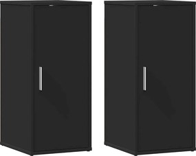 vidaXL 2 db fekete forgácslap cipősszekrény 32 x 35 x 70 cm