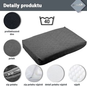 Kutyafekhely Sötétszürke XS  72 x 50 x 10 cm