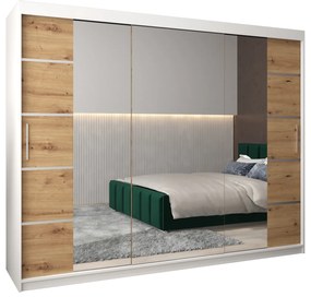 Ruhásszekrény 250 cm Verika 4 250 (fehér + szonoma tölgy). 1064318