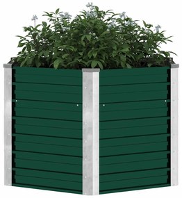 zöld horganyzott acél kerti magaságyás 129 x 129 x 77 cm