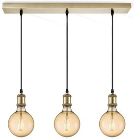 Tápkábel VINTAGE 3xE27/40W/230V réz kivitelben