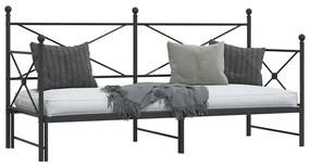 kihúzható kanapéágy matrac nélkül fekete 80x200 cm acél