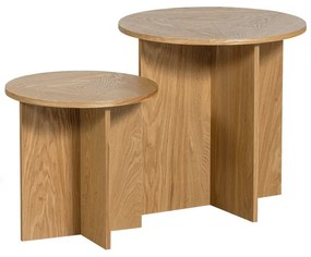 Kerek tárolóasztal szett 2 db-os ø 45 cm Lina – WOOOD