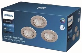 Philips - KÉSZLET 3x LED Dimmelhető beépíthető lámpa DIVE LED/5,5W/230V 2700K